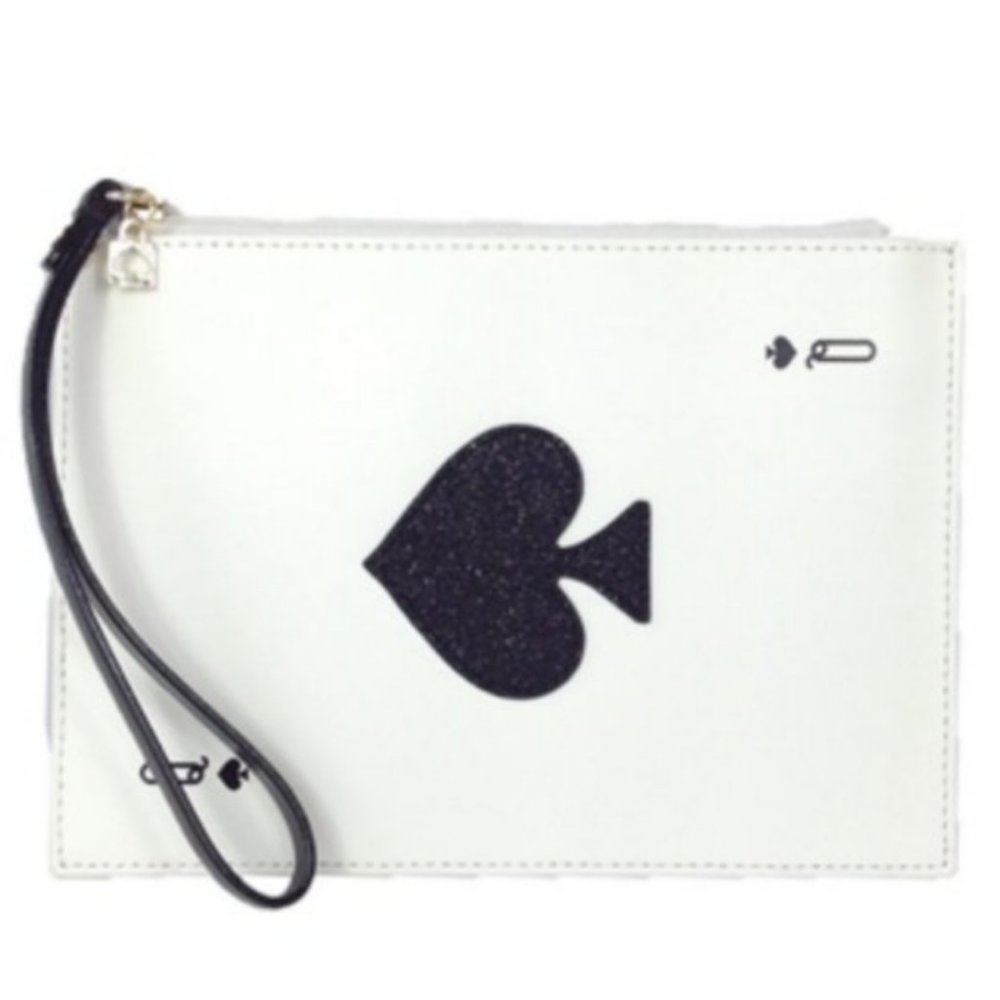 Kate Spade Taft Street Harriet Queen of Spades Card Wristlet bag nwot